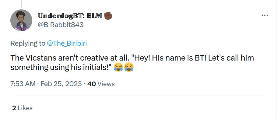 Chaoticrazor's tweet photo. It's more creative than calling Vic "vic lasagna" because he's italian. https://t.co/ILfNzbOM27