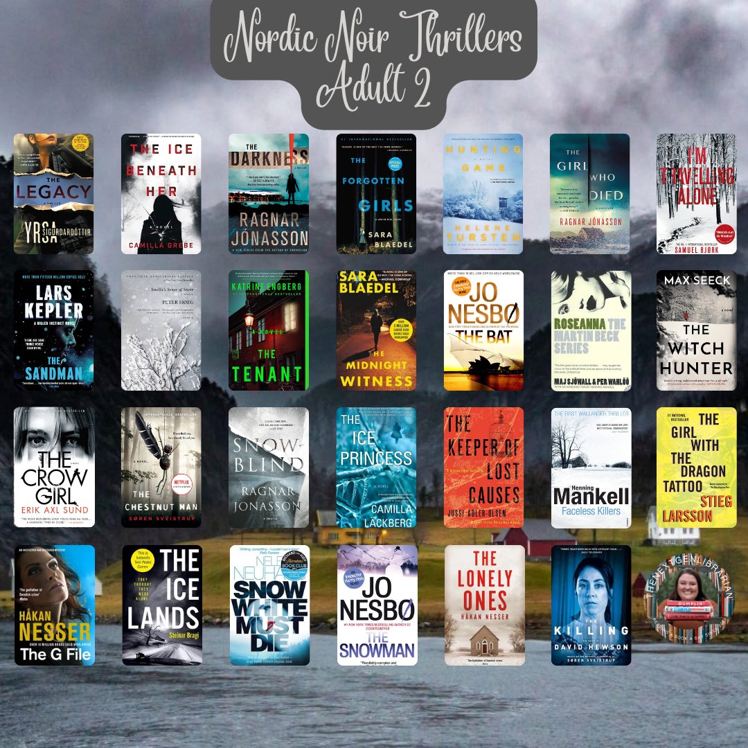 What ru in the mood to read? #nordicnoir adult #bookrecommendations below! Link in bio. #mysterybooks #librarytwitter #librarian #librarians #BookTwitter #bookrecommendation #thrillerbooks
