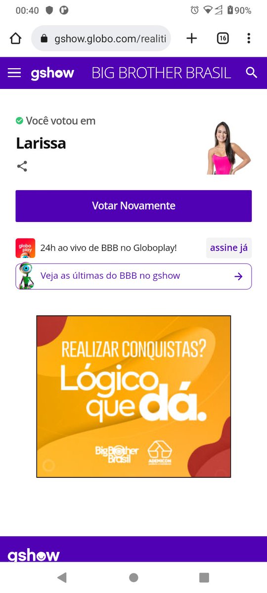 welson_fla's tweet photo. Hj o dedo cai.. #RedeBBB #ForaLarissa https://t.co/NLi6sRdVv9