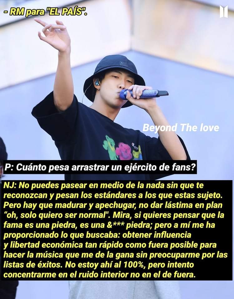 Ceci_Kookmin_YT's tweet photo. Buenas Noches ARMY 💜 Con estas palabras de Namjoon para "EL PAÍS" 👏🏻✨

CD. En la foto a Beyon the love en Facebook (: https://t.co/BFwFwZe4dg