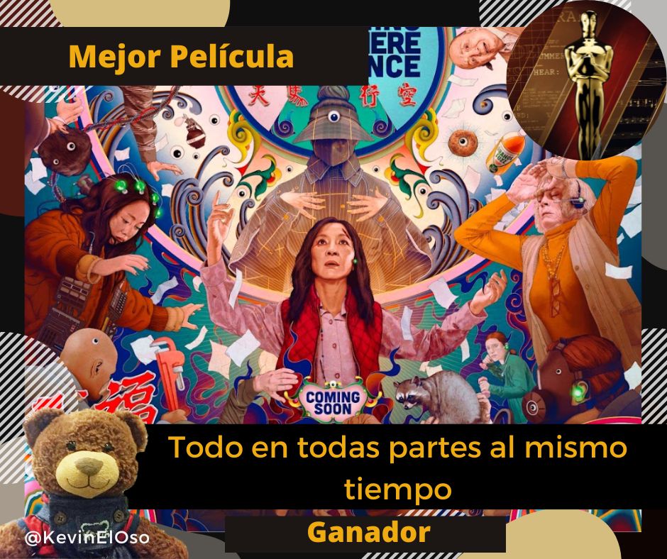 KevinElOso's tweet photo. Terminaron los #Oscars 
El último premio de la noche fue para la película "Todo en todas partes al mismo tiempo".
#EverythingEverywhereAllAtOnce
#Oscars95 #Oscars2023 https://t.co/pxElyuQafk