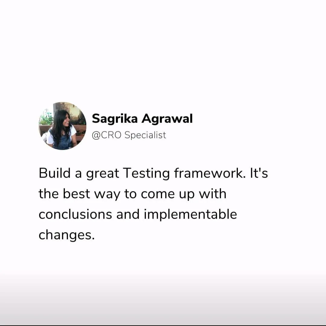 Build a great Testing framework. It's the best way to come up with conclusions and implementable changes.

Thoughts?

#TestingFramework
#EffectiveTesting
#DataDrivenDecisions
#AgileTesting