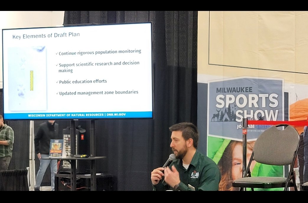 WolfInfoNow's tweet photo. #WI #wolves: #WDNR Large Carnivore Specialist- Randy Johnson speaks on 3/11 on the Overview of 2022 #Wolf Management Draft Plan - from Recovery to Sustainability! @mjssportsshow @jsonline https://t.co/60orp5uqBo