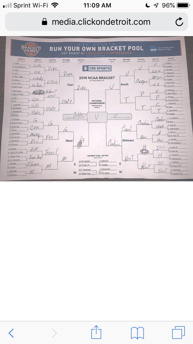 ⁦<a href="/Jamie_Edmonds/">Jamie Edmonds</a>⁩  ⁦<a href="/KampeOU/">Greg Kampe</a>⁩  I’m the lady!!! Here is the bracket! Anxiously awaiting this year’s bracket. Thank you, Jamie, Coach Kampe and VA! 💙🧡