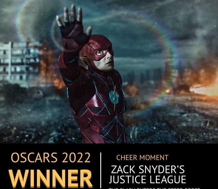 La #ZackSnydersJusticeLeague deja hitos históricos. Entre ellos: ser la primera y única ganadora del #OscarsCheerMoment
We love U @ZackSnyder
#Oscars