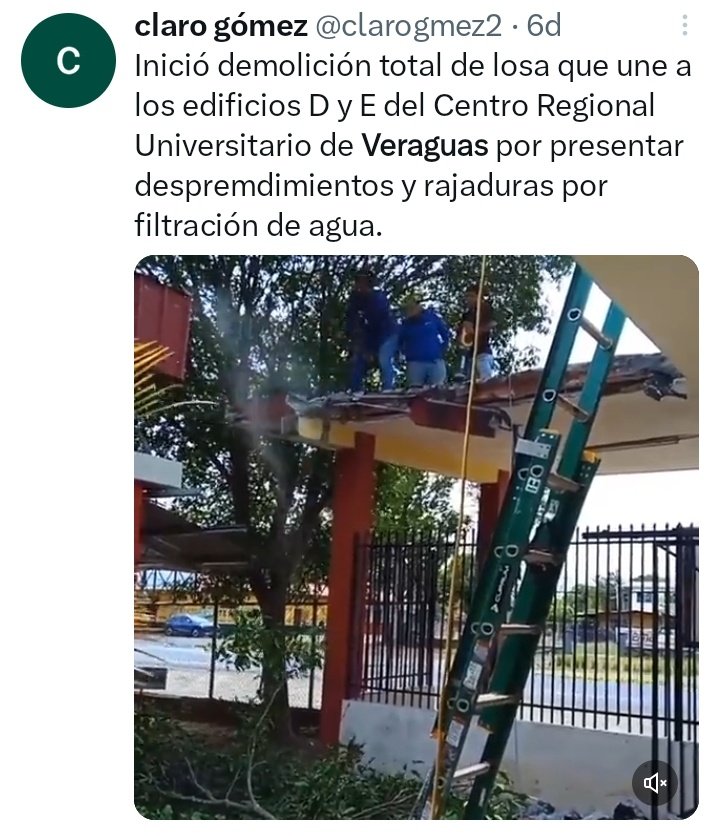 soyc9's tweet photo. @almengor_jean Estan arreglando la losa de la U. Estructura enferma y puede causar accidente. Informese bien, el meduca no tiene nada que ver con esto. https://t.co/OslOOuPWjI