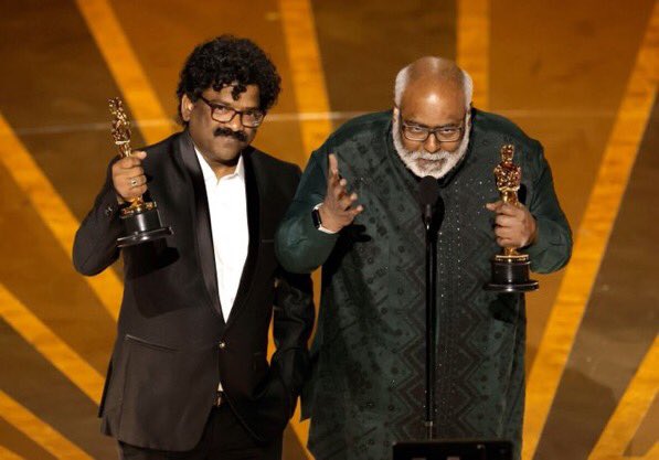 Proud Moment for telugu cinema and to the indian cinema. #NaatuNaatu wins Oscar Hearty Congratulations @mmkeeravaani garu and @boselyricist garu 🙏🙏🙏