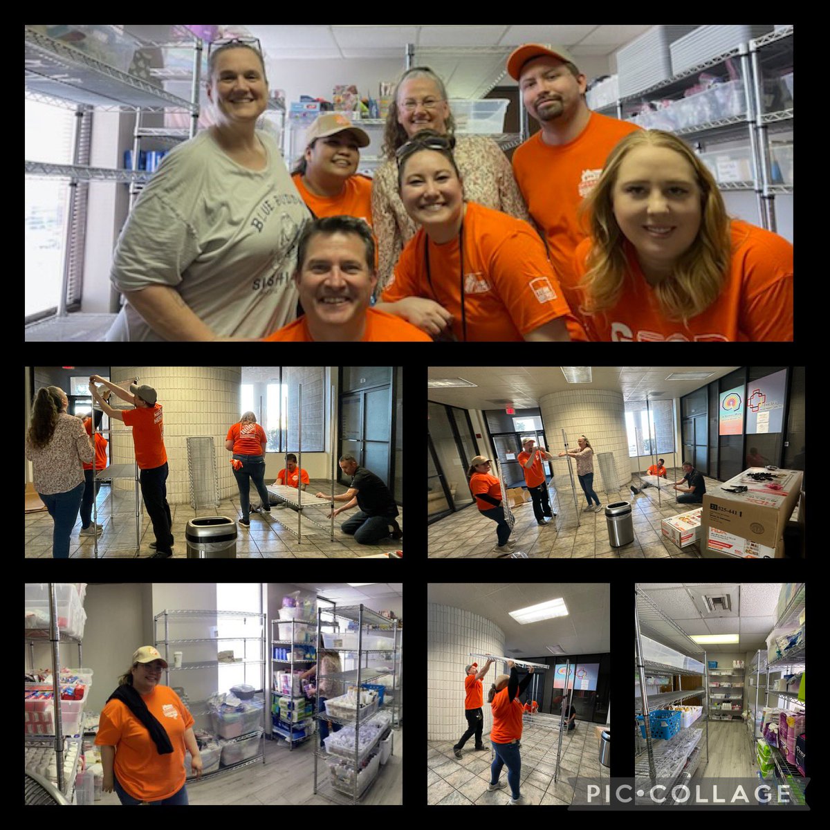 RumerVillalvazo's tweet photo. @pmfeller put on a great @HomeDepotFound #teamdepot event! We helped @HopeCoveHelp build shelving and sort through items that help our community and has even serviced our own associates. Thank you! @maeshalyn @nahokurabot @MarkSaltarelli @TeamDepot_Ryan https://t.co/UoRoGXtGGN