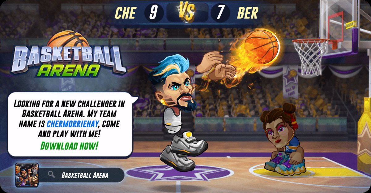 daceymccarter's tweet photo. Looking for a new challenger in Basketball Arena. My team name is chermorriehay, come and play with me! Download now! https://t.co/cuztHsqIK3 #basketballarena @basket_arena https://t.co/vspaane2T8