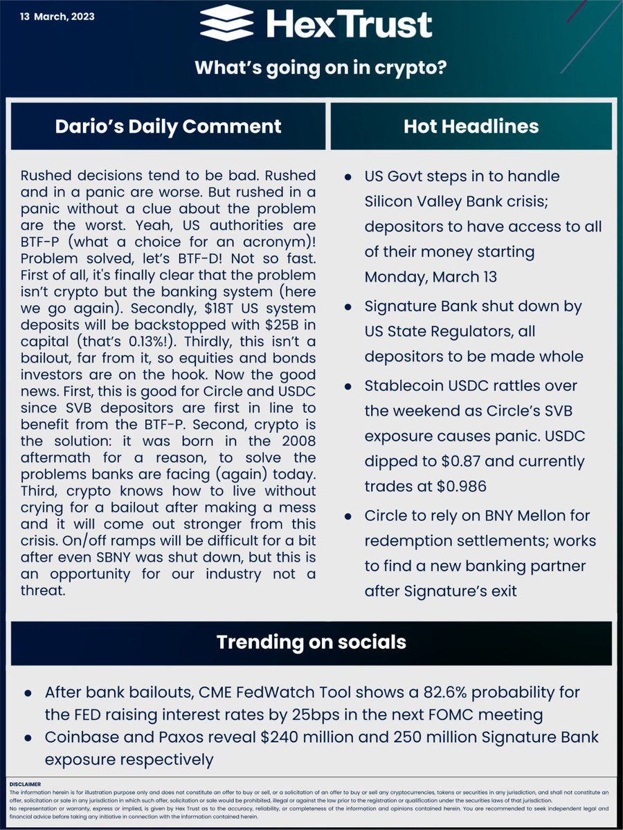DarioCpx's tweet photo. Incredibly, all that’s happening can be an opportunity for #crypto to shine

#DailyComment @Hex_Trust 

$SBNY $SVG $SI #stocks $USDC #CryptoNews https://t.co/zJuCVMdXcu