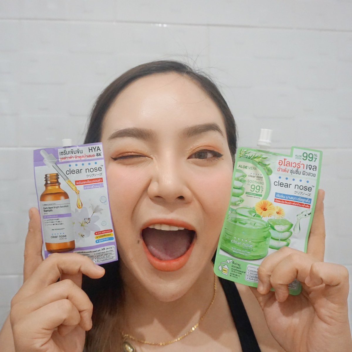 Kinkaaom's tweet photo. คู่หูคู่ใจเคลียร์โนสต้องยกให้ #Clearnose อโลเวร่าเจล🌱และ ดาร์คสป็อตไบร์ทโซลูชั่น ออมสินเเนะนำใช้คู่นี้บอกเลยว่าผิวหน้าใสขึ้นมาก ความหมองคล้ำ สิวรอยสิว จุดด่างดำทำให้หน้าดูไบรท์ขึ้นดูใส

#ใช้จริงรีวิวจ��ิง #รีวิวเซเว่น #ใช้ดีบอกต่อ #ไว้รีวิวห้ามขายของเว้ย #HowtoPerfect #Clearnose https://t.co/KGKopFKh67