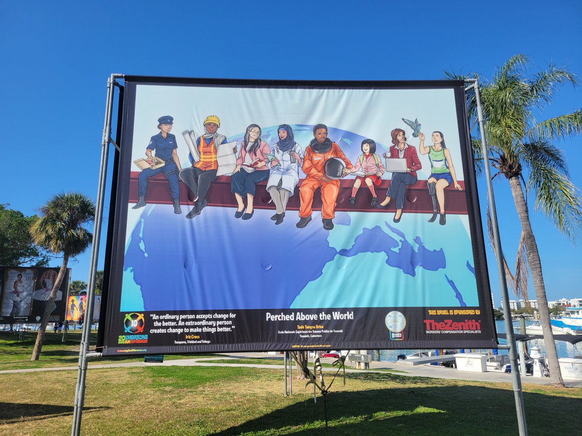 LeonaCross15's tweet photo. @EODSarasota exhibit moves from Bayfront Park, Sarasota, to Butler Park, North Point. Grand opening on March 25! Food trucks, live music, community booths. In the area? Check out artwork with my quote. #Butlerpark #Florida #Embracingourdifferences https://t.co/U1Vwe7Br6z