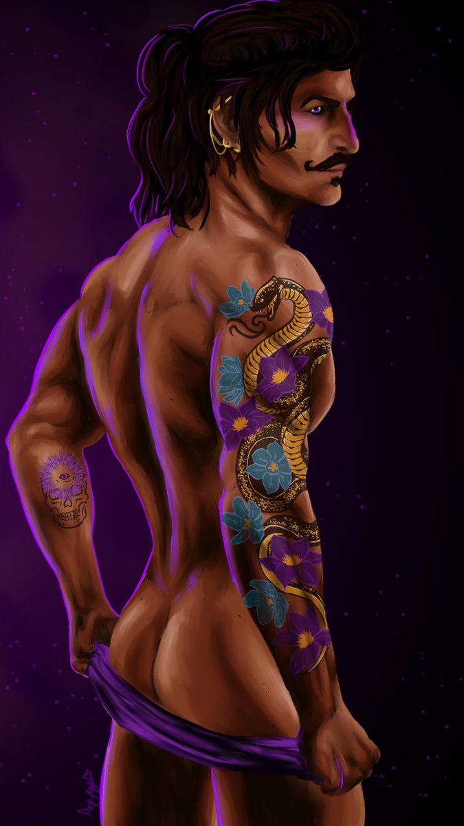 Lets_Get_Brave's tweet photo. "Distracted? By my wit and charm? I have plenty of both." 

Dorian with tattoos because I always thought he could use some, and I'm always a sucker for adding symbolism. 
#DragonAge #DragonAgeInquisition #dorianpavus https://t.co/KwIWNZ00UQ
