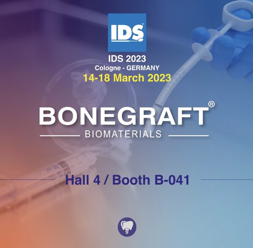 Welcome to visit us at our booth B-041 at hall-4.1 at IDS in Cologne, Germany. #powerbone #dental #bonegraft #GBR #GTR #boneaugmentation #regeneration #membrane #IDS #biomaterials #biologics #fixationpins #screws #bonescraper.