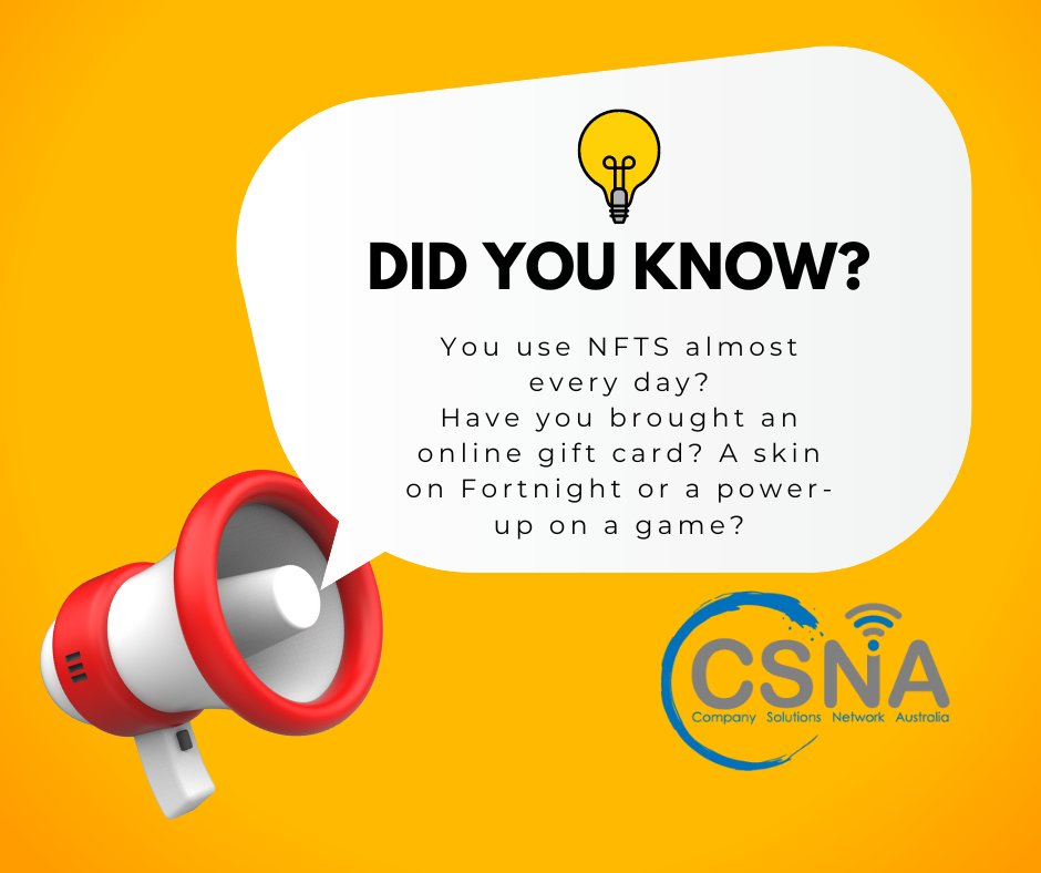 🤔 Have you ever purchased a virtual item like skin or power-up in a video game? 🎮 Or maybe an online gift card? 💳

💡 Well, did you know those types of purchases are called NFTs? 🌐

#CSNAMedia #NFTs #GiftCards #DigitalGoods #OnlineExperience #Blockchain #DigitalAssets