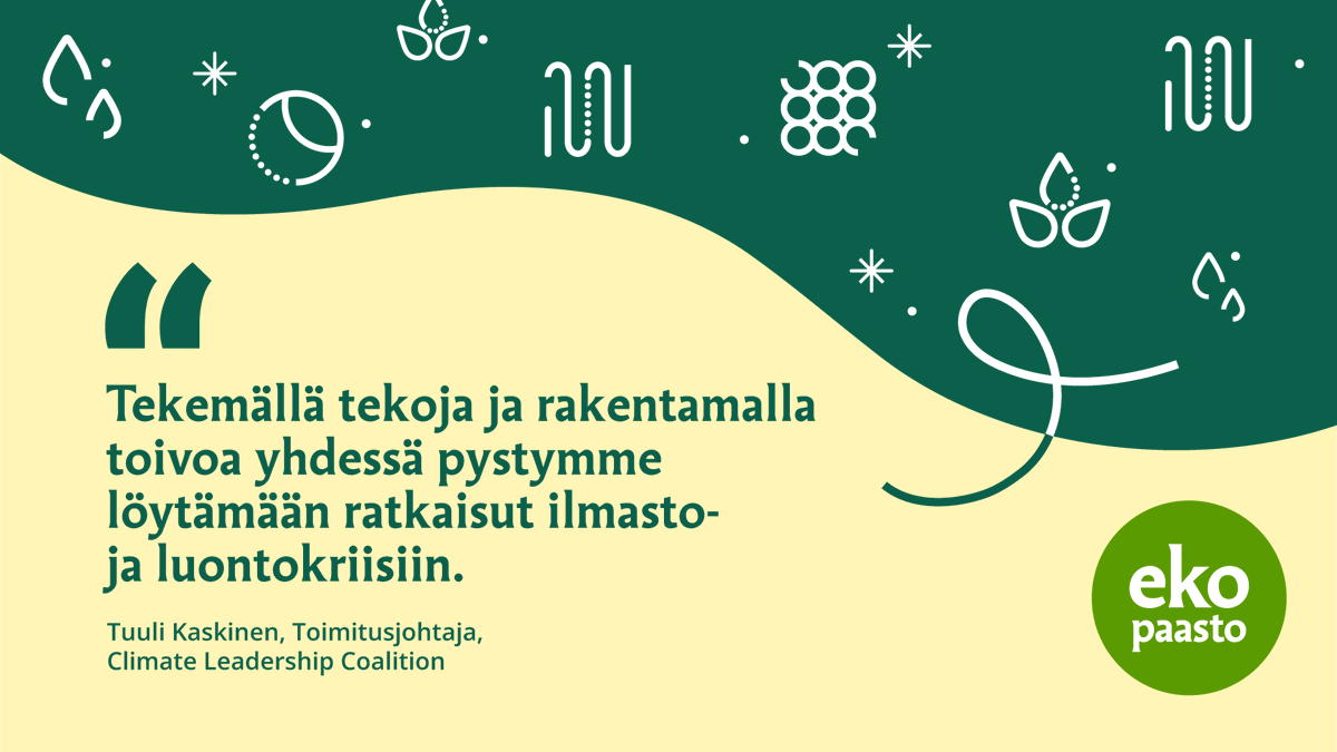 Hyvää uutta Ekopaasto-viikkoa ja kiitos Tuuli Kaskinen <a href="/Tuulikas/">Tuuli Kaskinen</a> toivon jakamisesta! 💚 

#ekopaasto 

<a href="/Marttaliitto/">Marttaliitto</a> <a href="/SYKEinfo/">Suomen ympäristökeskus</a> #ilmastokriisi #luontokriisi #toivo