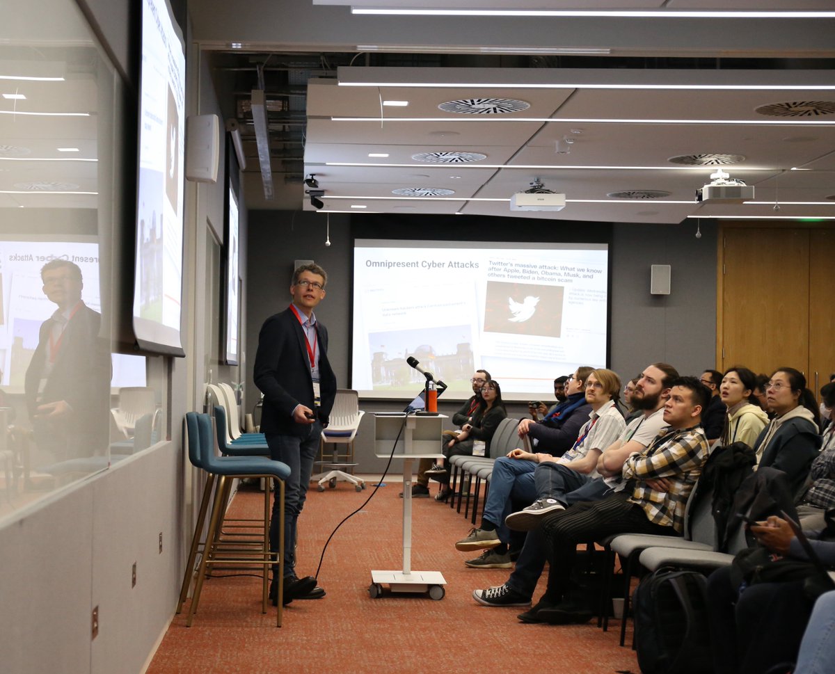 aug_humans's tweet photo. Camera, set action! ๐ฌ๐Just held the #AHs23 opening presentations followed by a thought provoking keynote talk by Prof Florian Alt @flomuc79 demonstrating may cool projects in the overlap of #AugmentedHumans and #Privacy ๐#BehavioralBiometrics #Security #HCIResearch https://t.co/jsFLNaKSjk