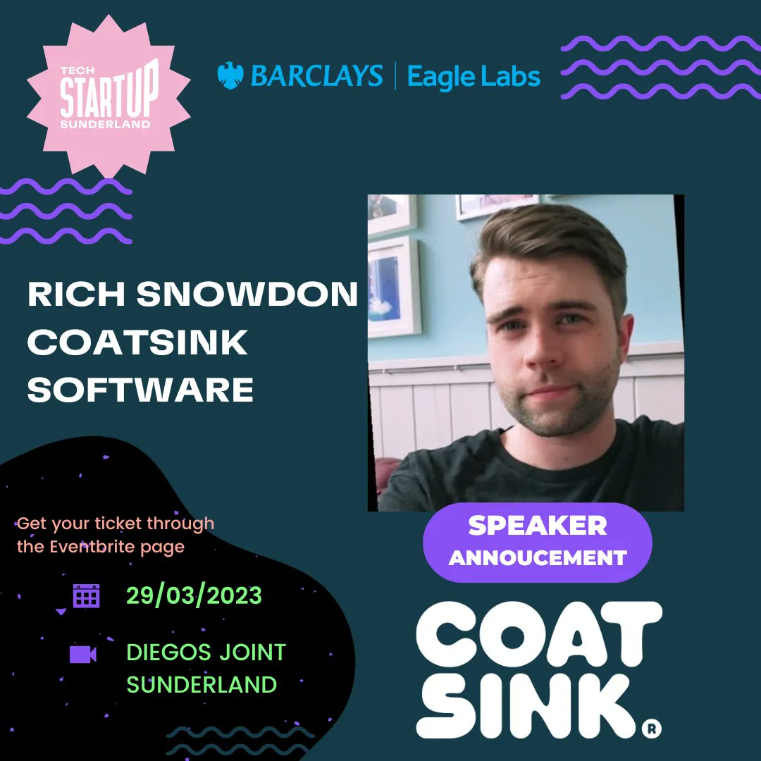 Drum roll please! the 2nd speaker at March's Tech Startup Meet-up will be Richard Snowdon, Head of Studio at <a href="/Coatsink/">Coatsink</a>. We can't wait for the event. 

Grab your ticket with your first drink &amp; pizza on us!
buff.ly/41Q2pS9 

#TechStartup #NorthEastGaming #TechNorthEast