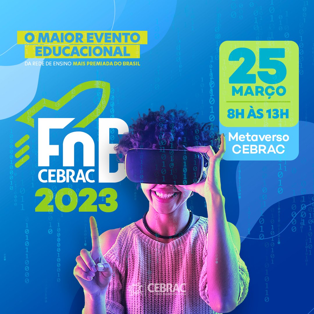 cebrac's tweet photo. Chegou o momento que muitos estavam esperando! A #FNE2023 já tem data, hora e local!
Anota aí:
📅 25 de março de 2023
📍 Metaverso Cebrac
Marque na sua agenda e não deixe de acompanhar nossas redes sociais que estamos postando muitas novidades!
#cebrac #FNE2023 #FNECEBRAC https://t.co/h3iMW7aY5B