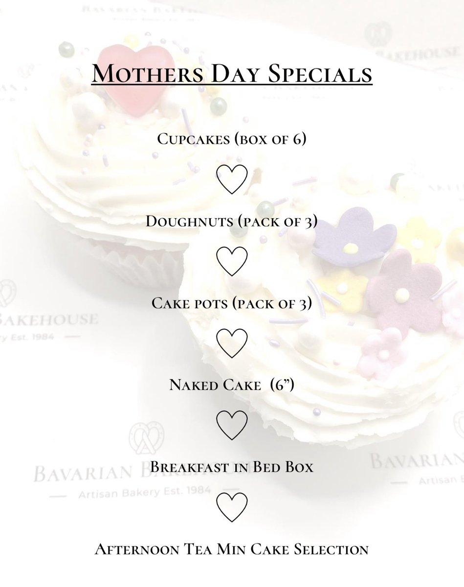 #mothersday is fast approaching! Here’s a sneak peak at our offerings this year, keep your eyes peeled for mouth watering photos this week! Make sure to get your orders in! #glasgowfood #glasgow #mustbebavarian #supportlocal #artisan #eatglasgow #glasgowbaker #realbread