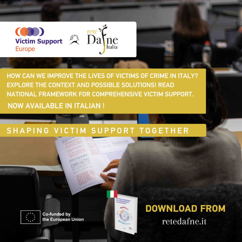 VictimSupportEU's tweet photo. Today, we celebrate the 🇮🇹 edition of #VictimSupportEU policy paper “National Framework for Comprehensive Victim Support”!
Thank you @DafneRete!
#EUVictimsRights #NationalVictimSupportFramework #EUVictimsRightsDirective #ShapingVictimSupportTogether #VRD #EESCPartnership #EESC