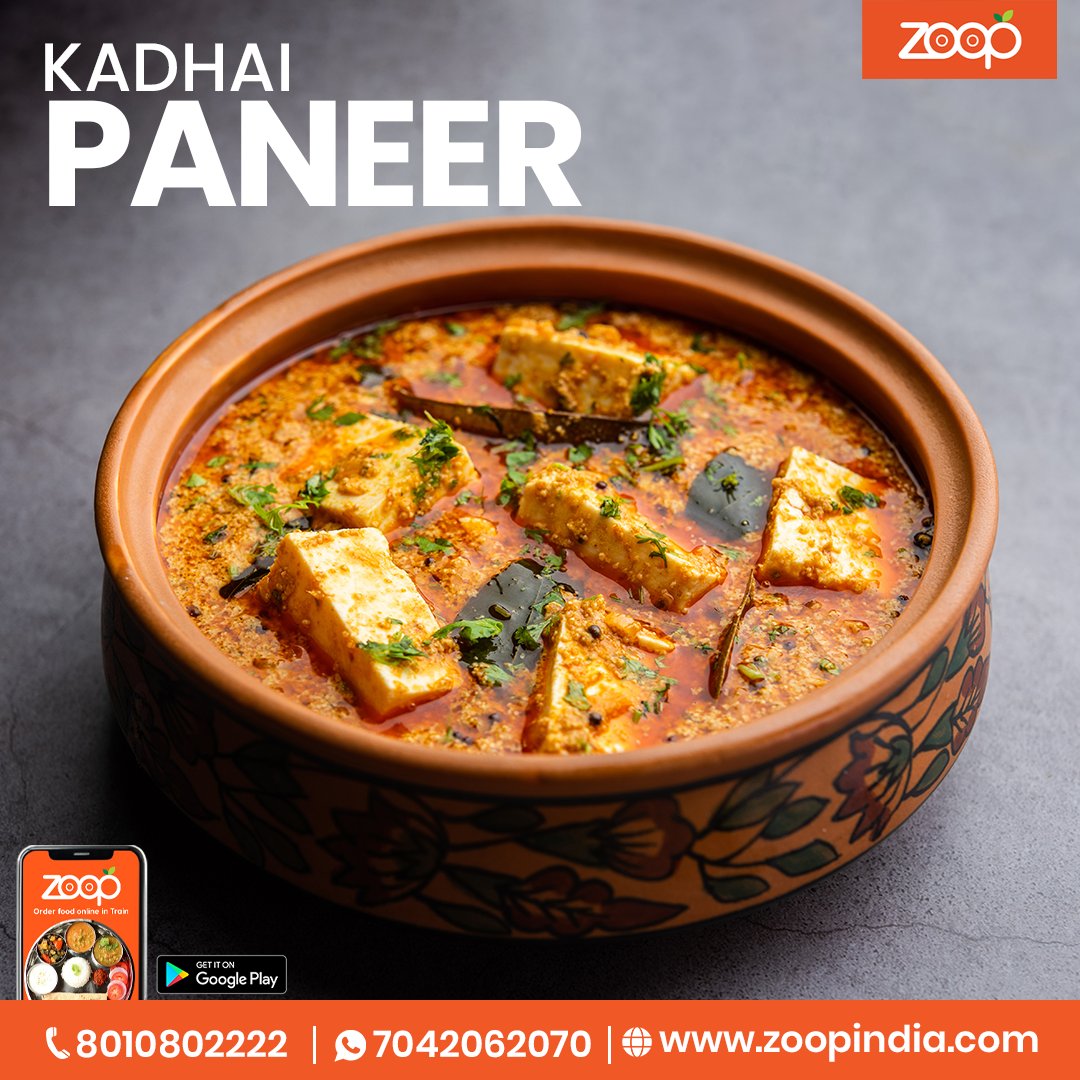 Zoop_Food's tweet photo. Indulge in the rich flavors of India, right from the comfort of your train seat! Spice up your journey with lip-smacking delicacies like Kadhai Paneer by ordering from Zoop.
Visit us at: https://t.co/vZx8xT090g
#zoop #zoopfood #foodontrain #foodintrain #KadhaiPaneerInTrain https://t.co/qIhpsvVgds