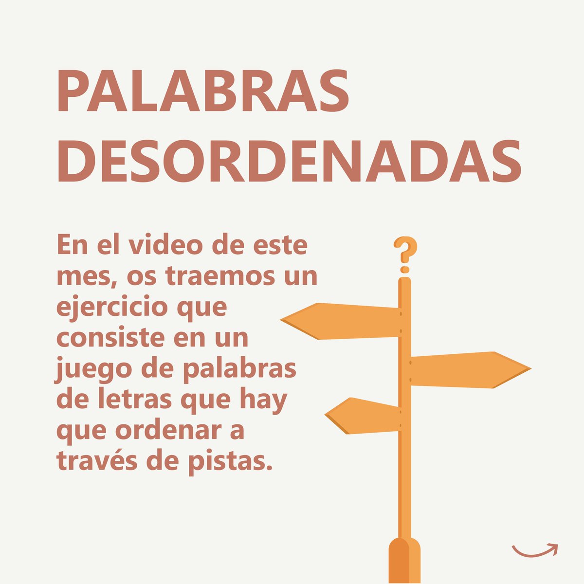 AgilCerebro's tweet photo. EL VIDEO DEL MES ES…

Palabras desordenadas

Necesitaras papel y lápiz.

Trabajaremos lenguaje, razonamiento, memoria y atención.
Accede al video en siguiente link o a través de nuestra Storie!
https://t.co/g86rLbTORL https://t.co/KbW0oL0vRt