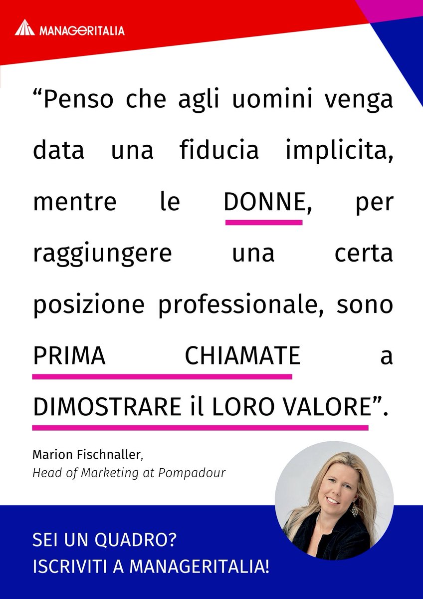 manageritalia's tweet photo. 🎯👩💻 Donne quadro in crescita: l’opinione di due nostre associate, Marion Fischnaller e Francesca Quondamatteo:
https://t.co/9SgUB4zfoz
Il #RapportoDonneManageritalia mostra che, a fianco delle #donnemanager, crescono anche quelle che ricoprono una posizione di quadro. https://t.co/CMbQHg5z49