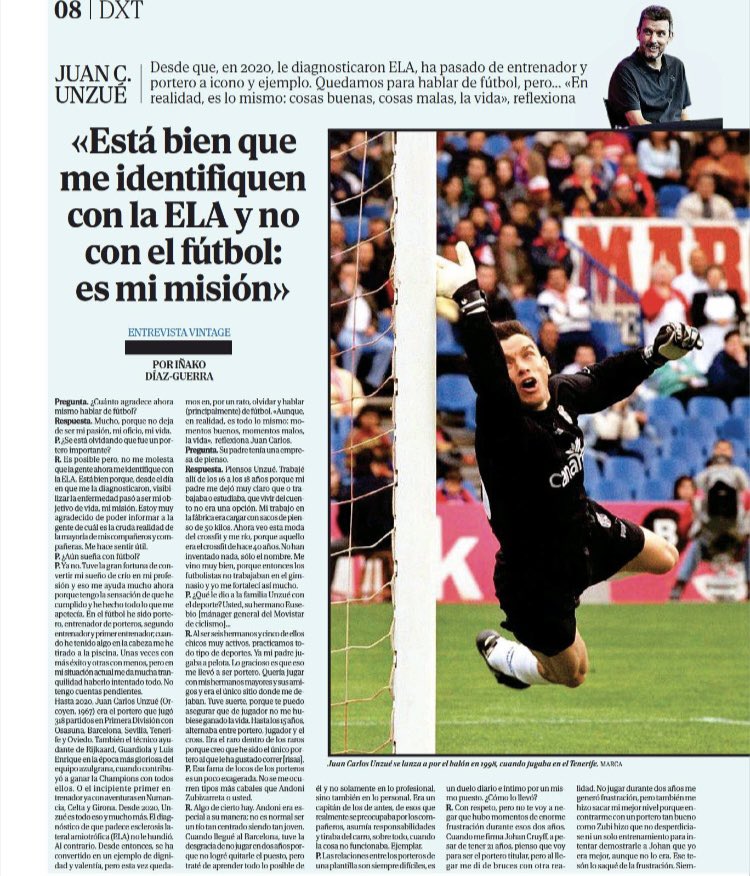 javigalvarez's tweet photo. “Si contando lo que siento y pienso, si dando visibilidad a la ELA, consigo ayudar a alguien, aunque sea una sola persona, ¿qué más puedo pedir en esta vida?” Juan Carlos Unzué en @elmundoes #PutaELA #DesbloqueoLeyELA https://t.co/iQh3fssLts