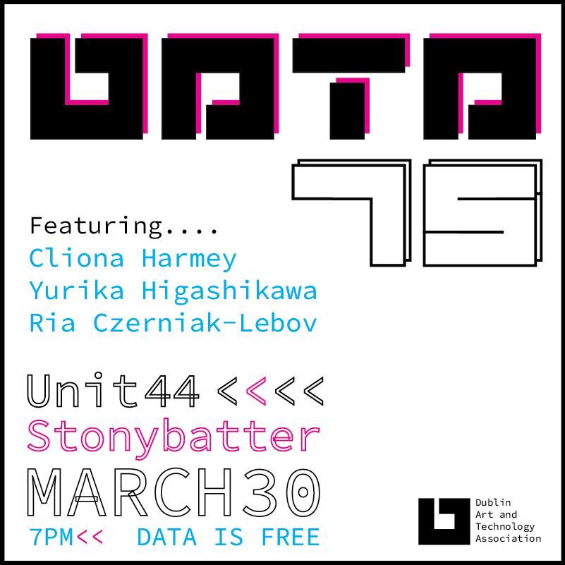 Event 75.0 

Cliona Harmey, Yurika Higashikawa &amp; Ria Czerniak-Lebov 

Thursday March 30th, 19.00 -21.00

Unit 44,  Prussia Street, Stoneybatter