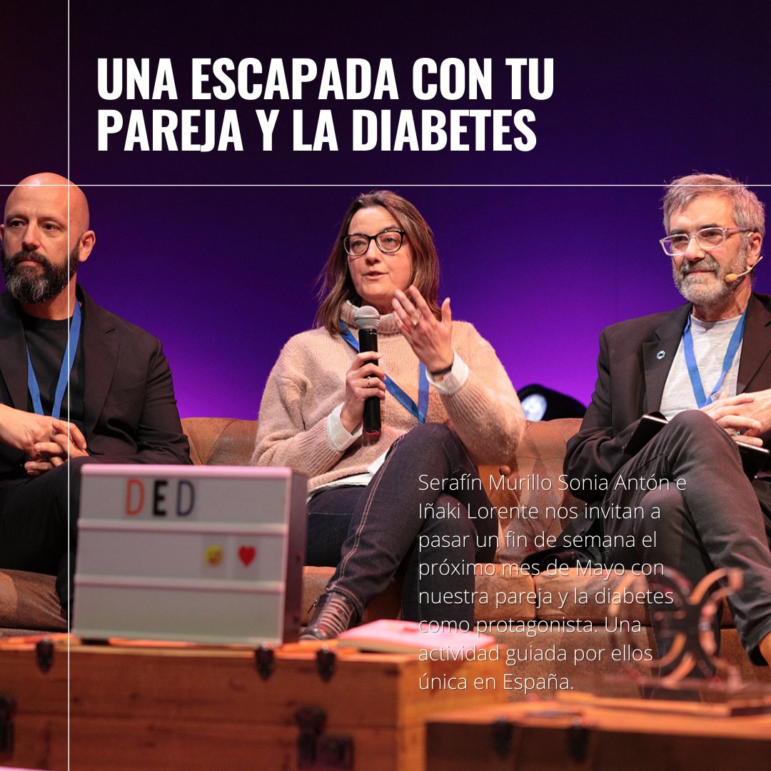 Os presentamos una experiencia única, jamás llevada a cabo en nuestro país, una escapada con tu pareja y la #diabetesp y en compañía  del psicólogo <a href="/InakiLorente/">Iñaki Lorente</a> el nutricionista <a href="/serafinmurillo/">Serafin Murillo</a>  y la pedagoga <a href="/anton_sonia/">SONIA ANTON DAVILA</a> Más info en canaldiabetes.com/escapada-con-t…