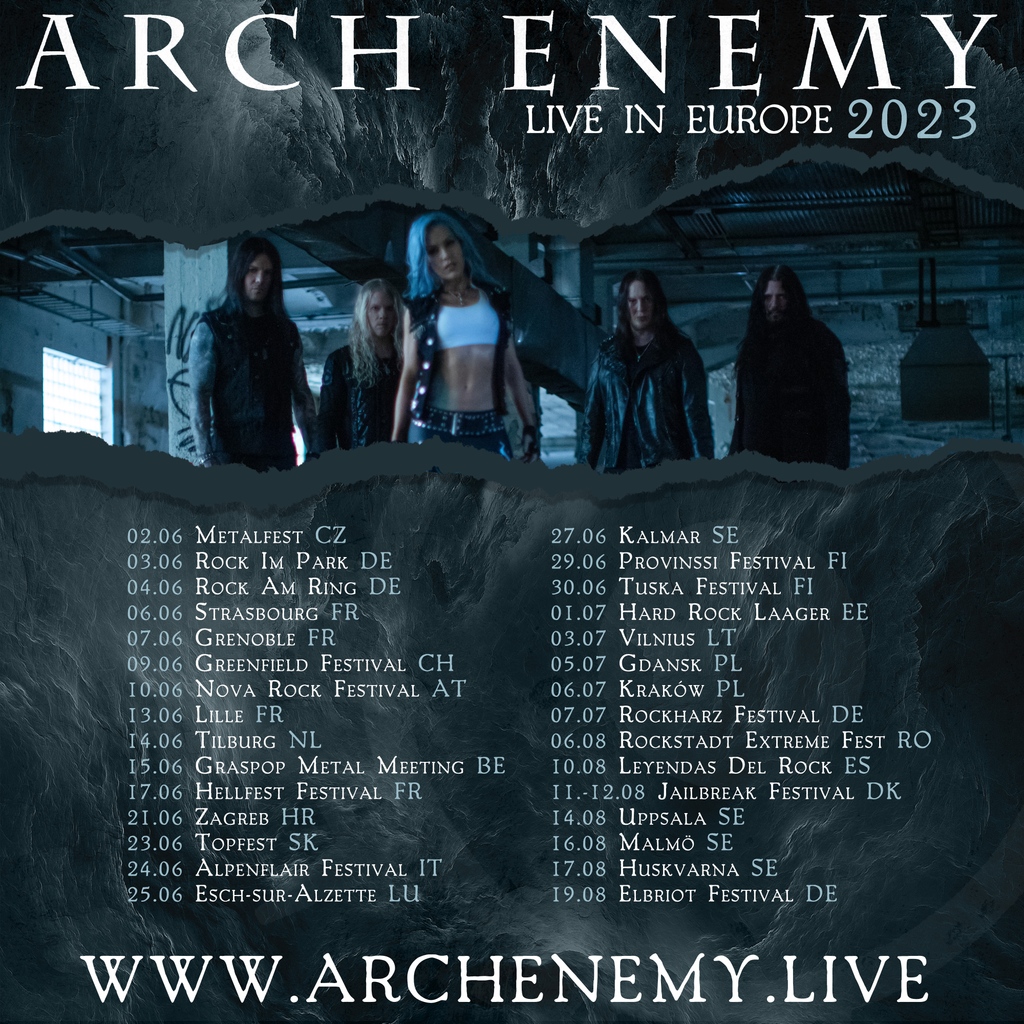 archenemymetal's tweet photo. LIVE IN EUROPE 2023 🤘🏻
Where are we going to see you? Get your 🎫 tickets via https://t.co/dQ0jAoHsgj 🔥

#LIVE #ARCHENEMY #DECEIVERS #TOUR #EUROPE #FESTIVALS https://t.co/E4Xru2AI3P