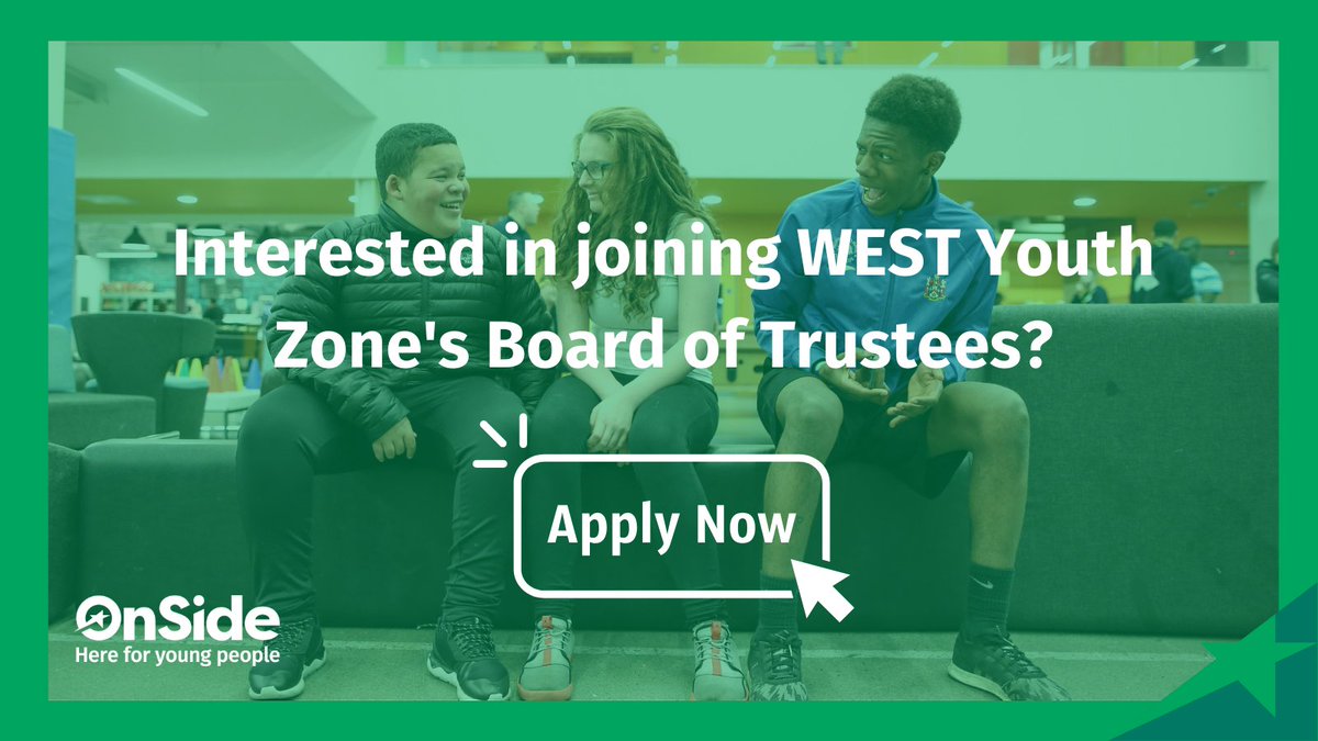We’re searching for brilliant Trustees for @WESTYouthZone Hammersmith & Fulham Youth Zone.

This is a unique & exciting opportunity to improve the life chances of thousands of young people in West London.

More info onsideyouthzones.org/vacancies/trus…

#CharityTrustee #CharityJob #Trustee