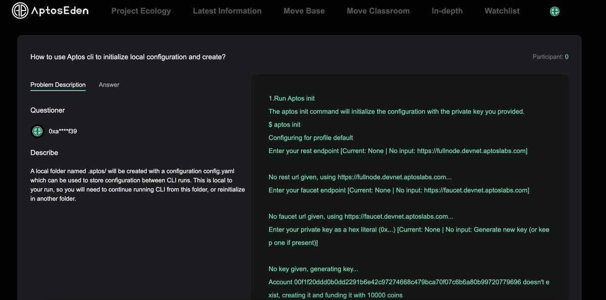 EdenX_Edu's tweet photo. #Aptos #Move 
Aptos Move knowledge base version 1.0, an important part of Aptos Eden, has entered the testing phase.

It has always been Aptos Eden's wish to create a convenient and integrated learning platform for all friends who love Aptos Move.

Stay tuned.
🌊🌊🌊🌊

@Aptos_Network @AptosLabs @thecaptaingates @HC_Xie__ @maxpunger @chenboyu0413