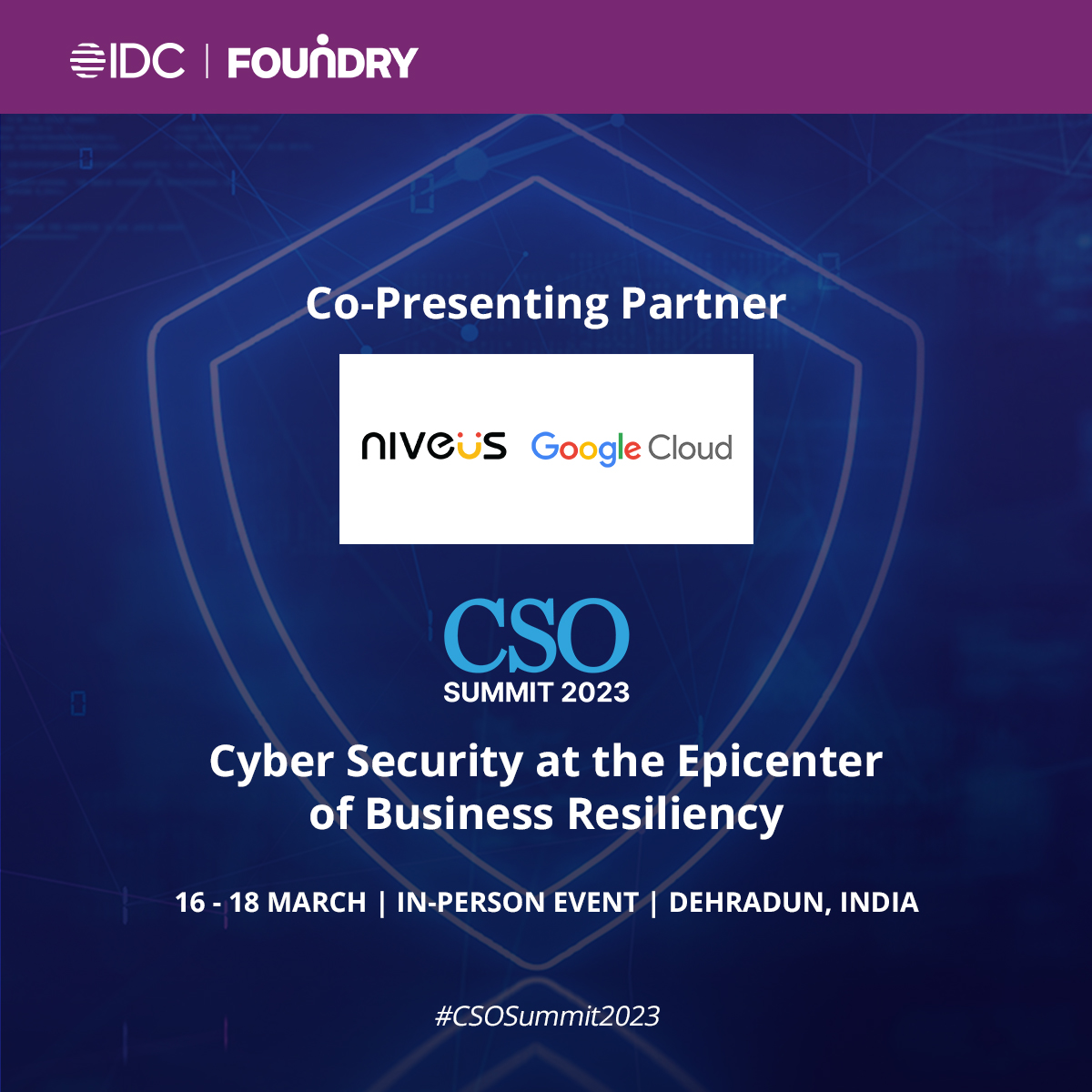 cso_india's tweet image. We welcome @niveussolutions @googlecloud  as Co- Presenting Partner for #CSOSummit 2023 India, an all-in-one, cloud-native platform that prevents the theft and loss of sensitive data and intellectual property wherever people are located.

Join them on 16-18 March!