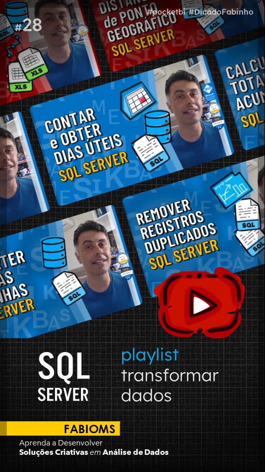 fabioms_br's tweet image. Playlist do Youtube para aprender como manipular e transformar os dados no Microsoft SQL Server

▶️ youtube.com/playlist?list=…

#microsoft #dataplataform #dataanalyst #sqlserver #azure #sql #database #dailypost #DicaDoFabinho