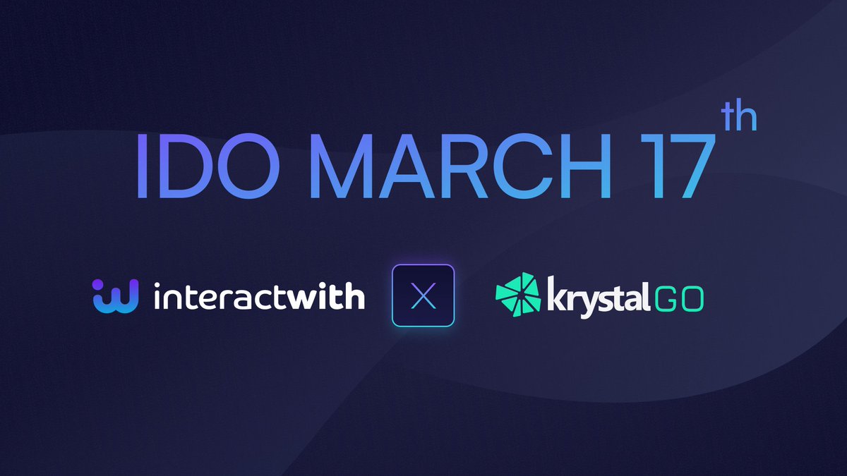 🚀Exciting news! We're thrilled to announce our upcoming #IDO with @KrystalDefi!
📅IDO Date: March 17, 2023
Stay tuned for more details! #IDO #InteractWith