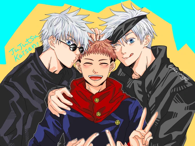 今日サンド…イッチの日と聞いたので。挟んでる五悠サルベージ(絵がめちゃくちゃ古い…😂)
どっちも甘やかすに決まってる🐯くんが好き🫶 