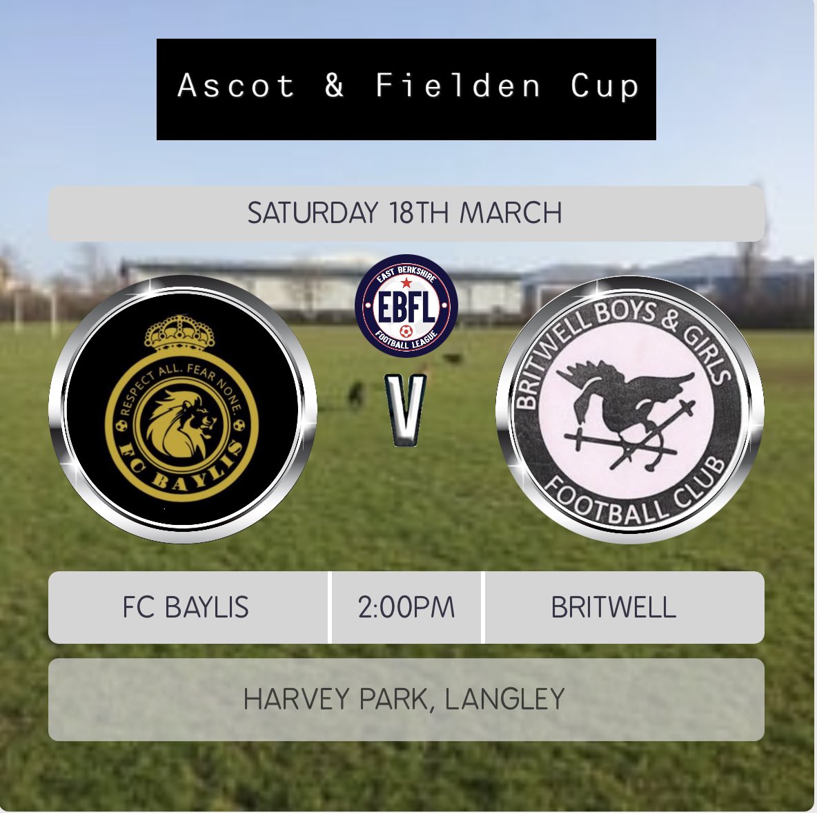 This Saturday there’s only one SHOWCASE GAME #TheTrilogy 

A&F cup QTR Final 

@fcbaylis @toner_aaron @fiberkshire @StevenBushboy @darthscrote @GaryHousePhoto
