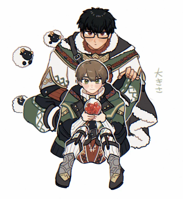 描きながらレノとミチルのサイズ比すごと思ったのでセルフ比較  でかい  ミチルならレノの上に寝そべって寝れる 