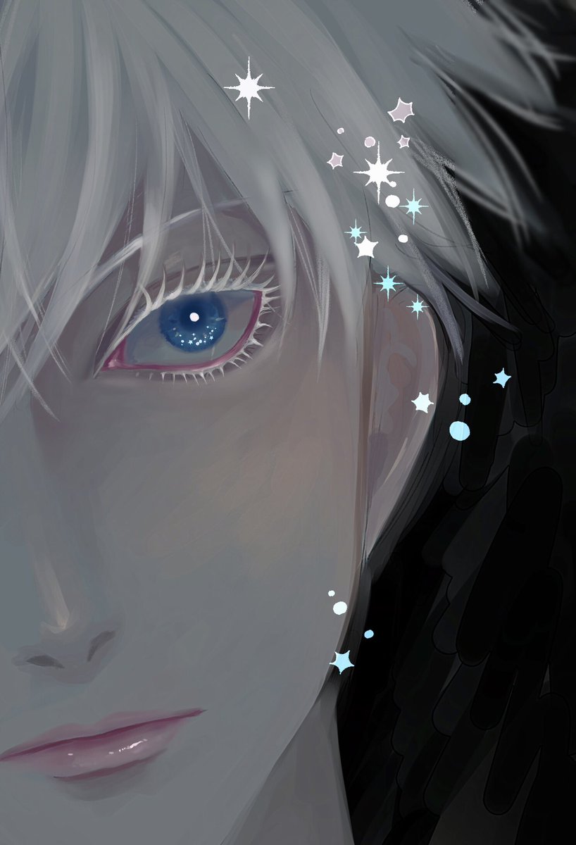 blue eyes solo 1boy male focus eyelashes white hair star (symbol)  illustration images