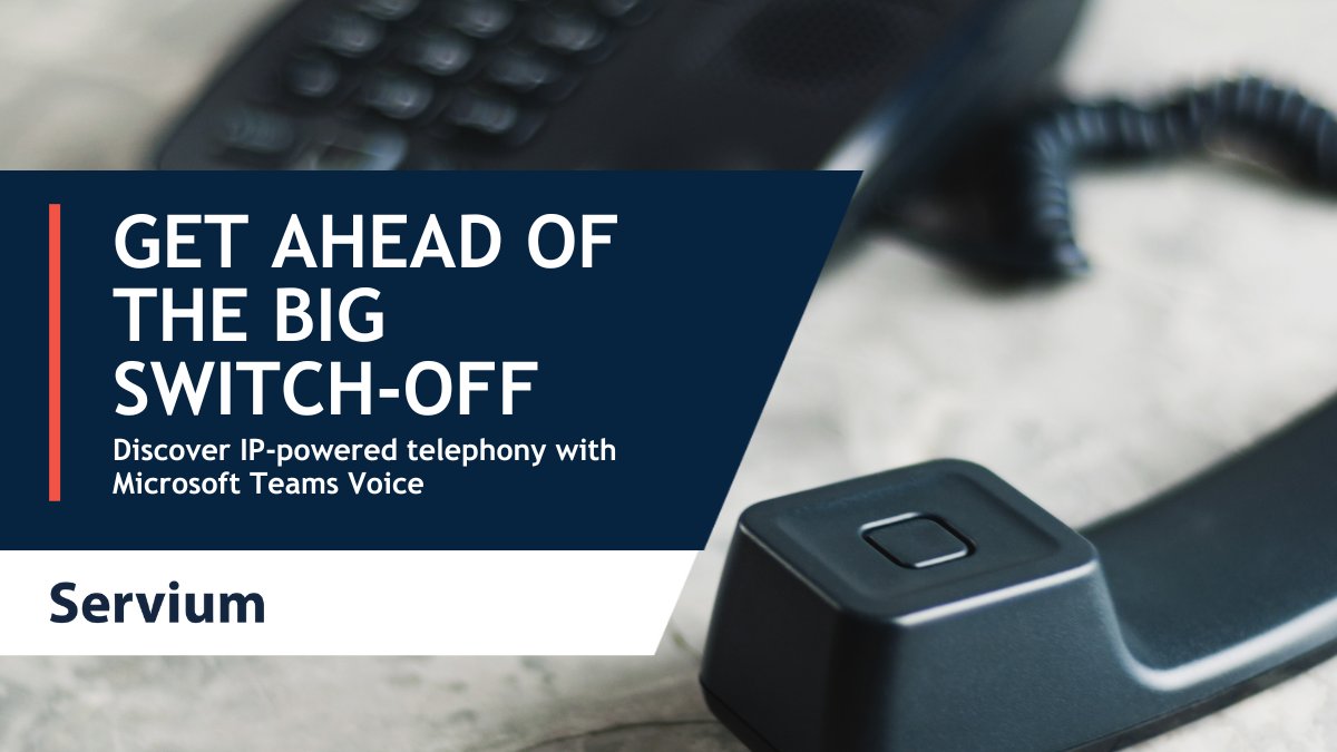 Servium_Ltd's tweet photo. Time is quickly running out before the 2025 PSTN/ISDN switch-off. But there's no need to worry, as #MicrosoftTeams offers a great VoIP solution for businesses: 

https://t.co/2CgCA1KzYK https://t.co/U8pEWf6llM