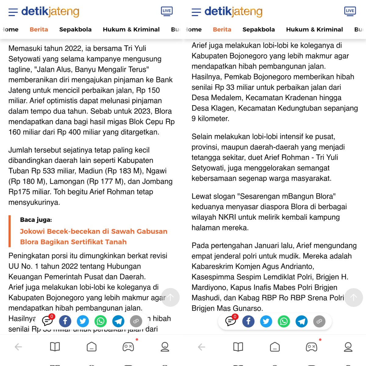 Maturnuwun Pak <a href="/jokowi/">Joko Widodo</a> 🙏🙏

Full caption baca berita klik - detik.com/jateng/berita/… 

#Jokowi #AriefRohman #Blora #mBloraniBanget #BangkitBerjuang #SesarenganmBangunBlora #Berkelanjutan