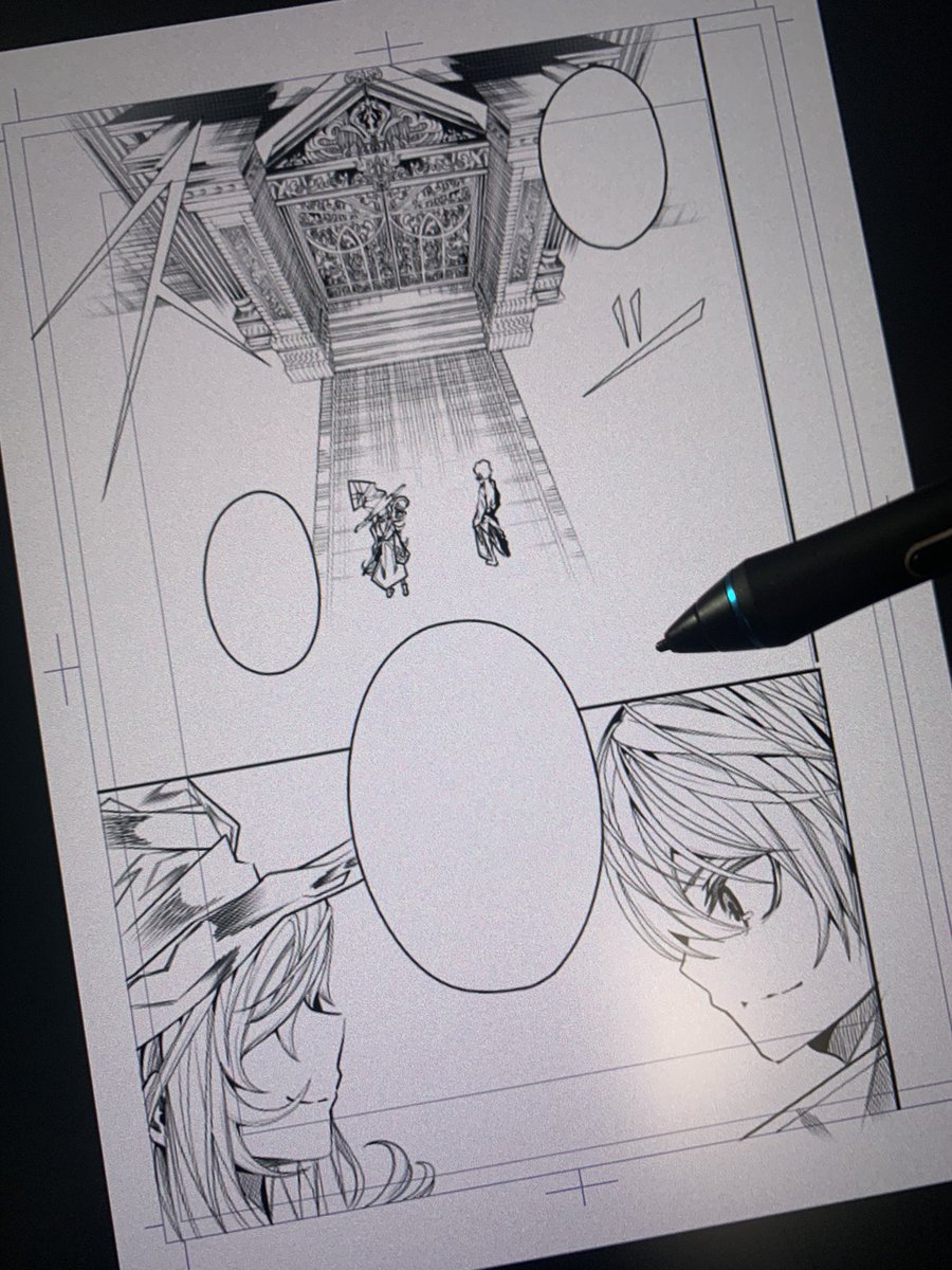 今回はあえて線画のみの演出のページを作ってみました🤗

ベタができないのでいつもより線の美しさを気にしなくてはいけませんね💦 