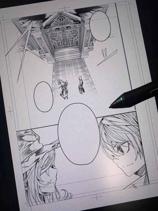 今回はあえて線画のみの演出のページを作ってみました🤗

ベタができないのでいつもより線の美しさを気にしなくてはいけませんね💦 