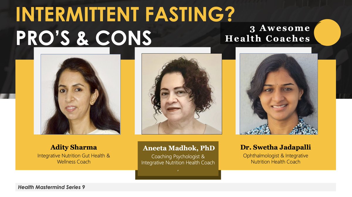 Find out if Intermittent Fasting is right for you and when it works and when it doesn't. Watch this video of three Health Coaches discussing the subject. 18 mins
youtu.be/op7GBNSXqro
#aneetamadhok #integrativeliving #nutritionschool #healthyeating #intermittentfasting