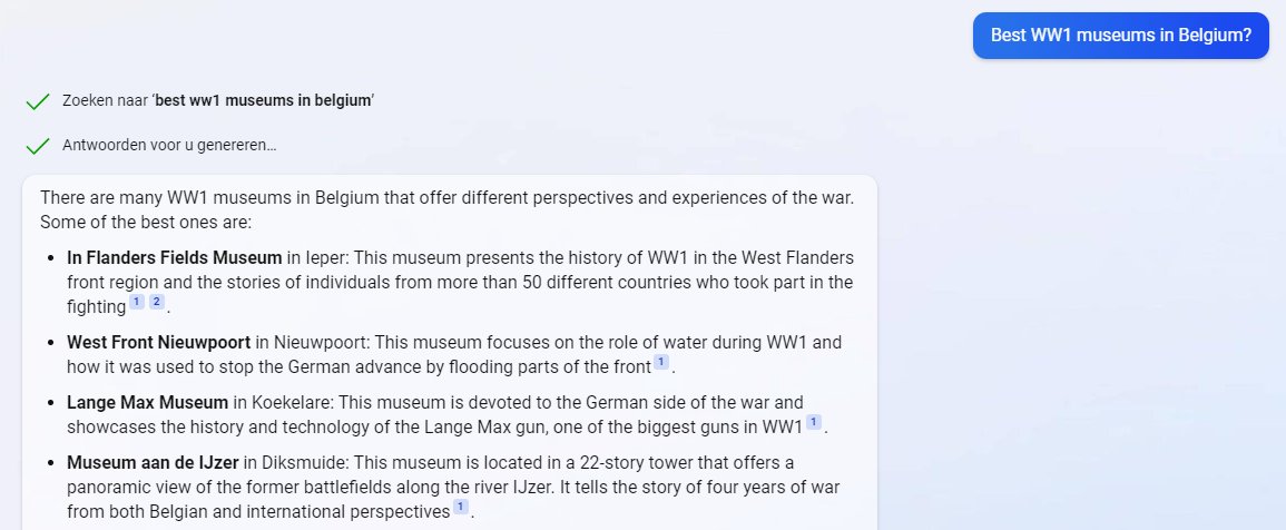 Best WW1 museums in Belgium according to artificial intelligence?  #Koekelare #Ypres #Nieuwpoort #Diksmuide #WW1