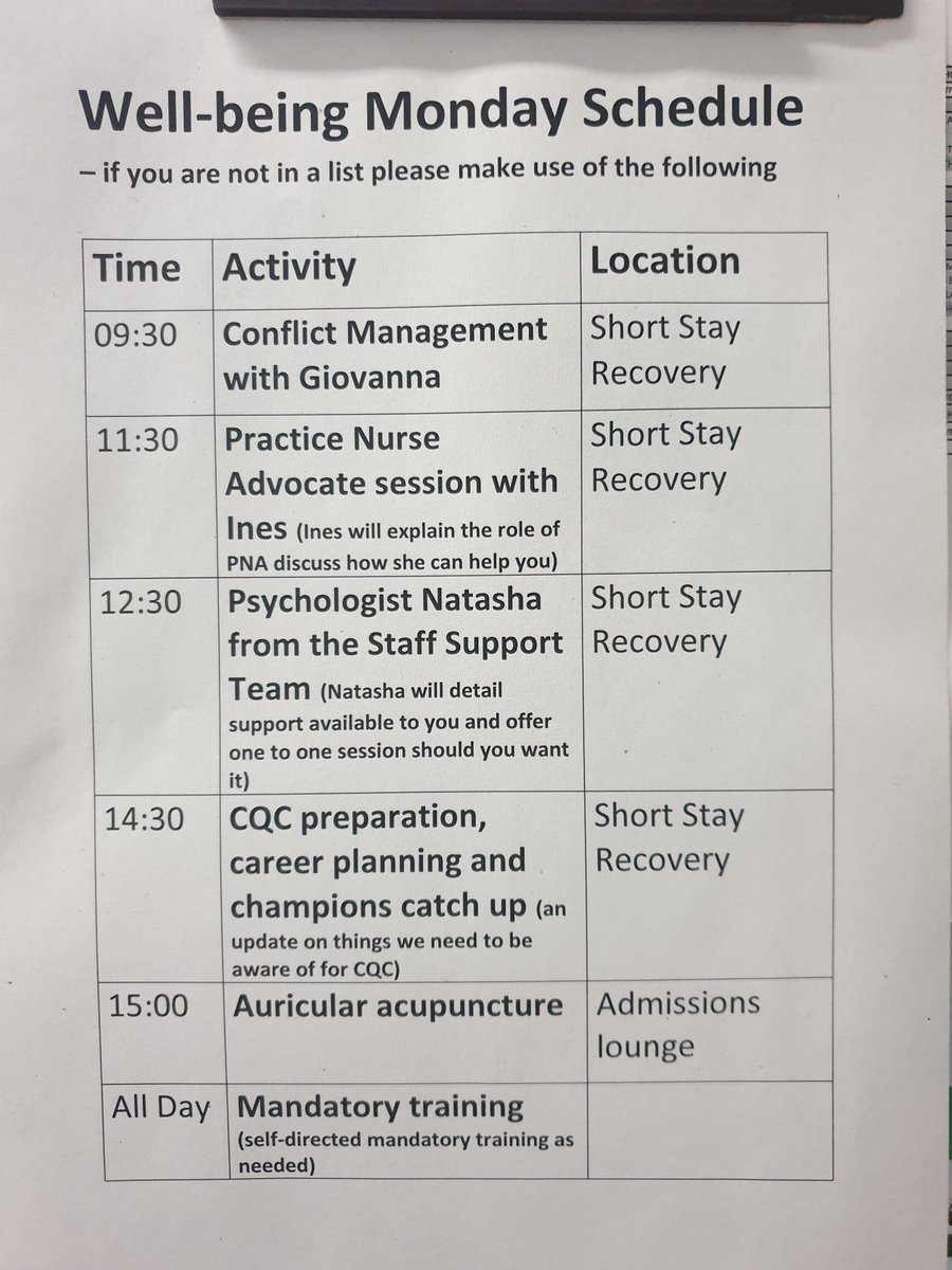 Kbirney2's tweet photo. Although the disruption of elective activity is disappointing it does mean we have the opportunity to further invest in staff well being and training over the next few days https://t.co/1aR7IFt7PM