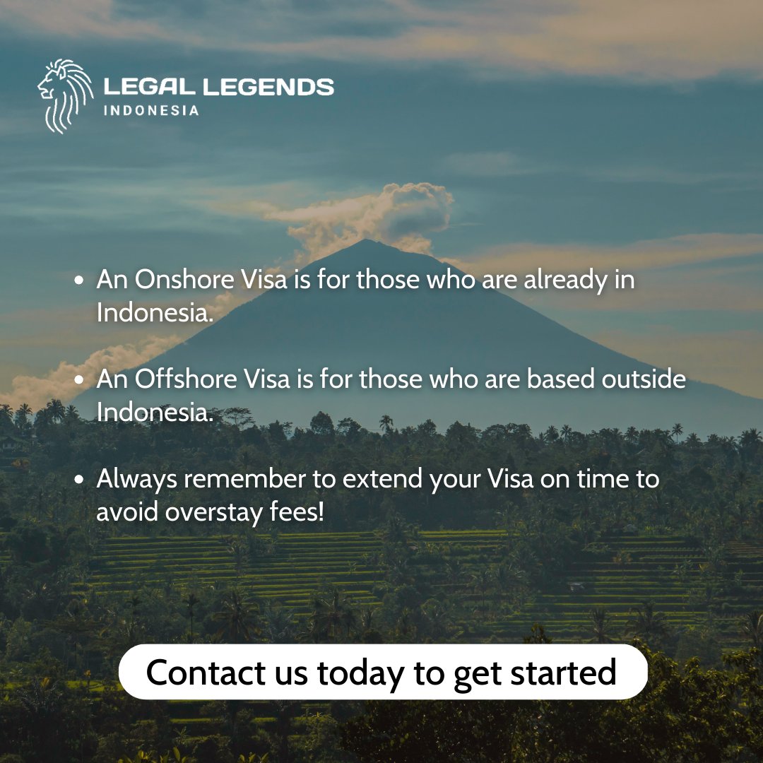 LegalLegendsID's tweet photo. Learn the difference between an Onshore Visa and an Offshore Visa! If you need help applying for one, contact us today and we'll make sure your holiday in Bali is stress-free.

#balivisa #baliairport #balitravel #balinews #baliexpats #baliinfo https://t.co/GxQbGYKn11