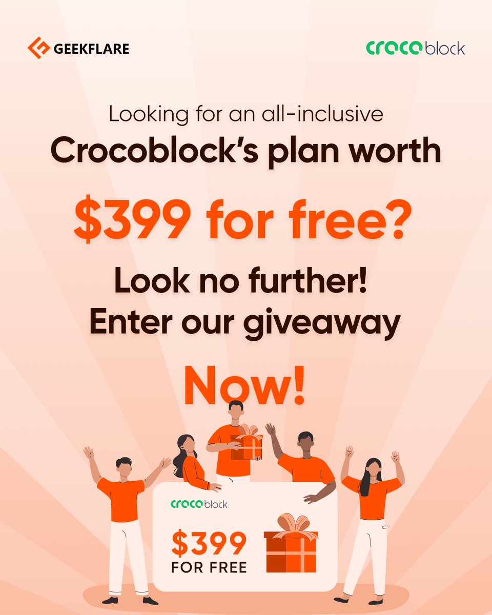 🚨 GIVEAWAY ALERT 🚨

Win an all inclusive - unlimited <a href="/MRcrocoblock/">Crocoblock - JetPlugins for WordPress</a> plan worth $399 for free!

To enter :
✅ Follow
✅ Like+RT 
✅ SignUp bit.ly/geekflare

The giveaway ends 20/03 ⏰
<a href="/GeekflareHQ/">Geekflare</a> x <a href="/MRcrocoblock/">Crocoblock - JetPlugins for WordPress</a> 

#Giveaway #GiveawayMarch #collaboration